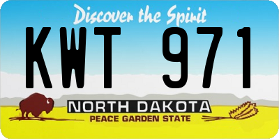 ND license plate KWT971
