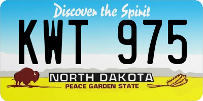 ND license plate KWT975
