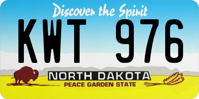ND license plate KWT976