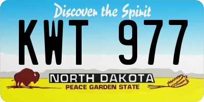ND license plate KWT977