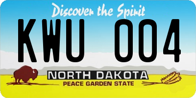 ND license plate KWU004
