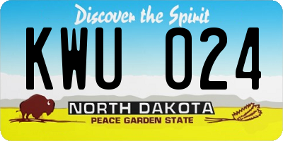 ND license plate KWU024