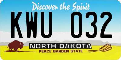 ND license plate KWU032