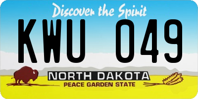 ND license plate KWU049
