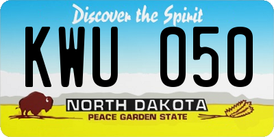 ND license plate KWU050