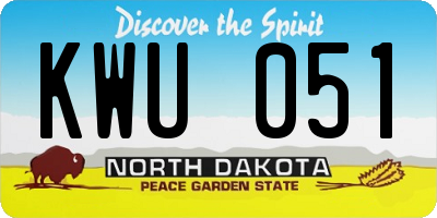 ND license plate KWU051