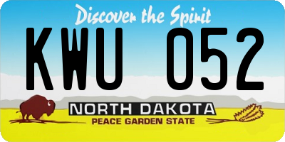 ND license plate KWU052