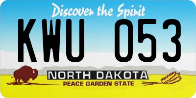 ND license plate KWU053