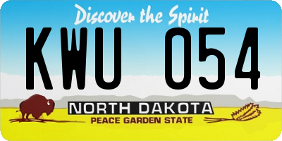 ND license plate KWU054