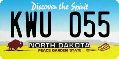 ND license plate KWU055