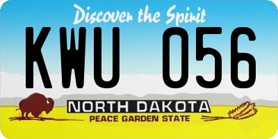 ND license plate KWU056