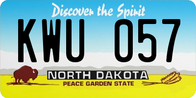 ND license plate KWU057