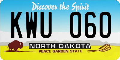 ND license plate KWU060