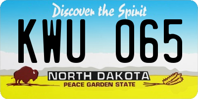 ND license plate KWU065