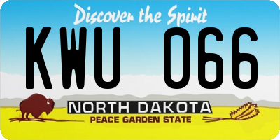 ND license plate KWU066