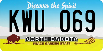 ND license plate KWU069