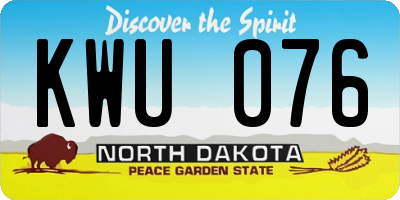 ND license plate KWU076