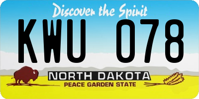 ND license plate KWU078