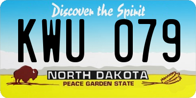 ND license plate KWU079