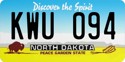ND license plate KWU094