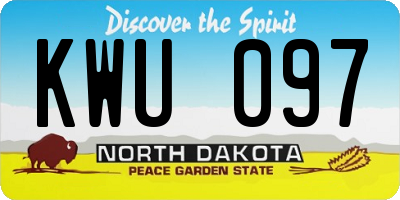 ND license plate KWU097
