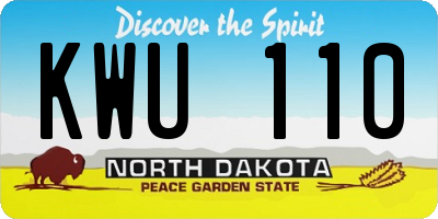 ND license plate KWU110