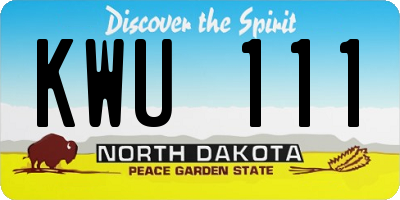 ND license plate KWU111