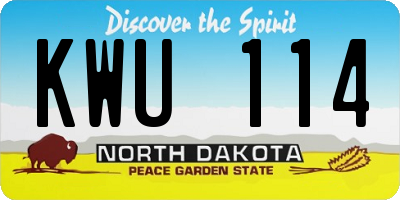 ND license plate KWU114