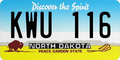 ND license plate KWU116