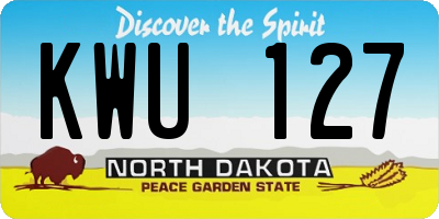 ND license plate KWU127