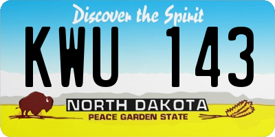 ND license plate KWU143