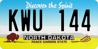ND license plate KWU144