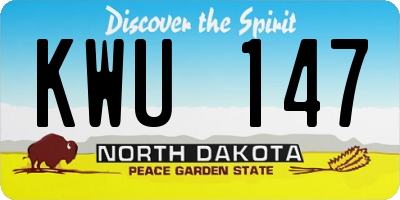 ND license plate KWU147
