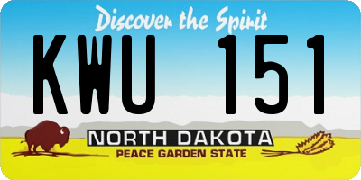 ND license plate KWU151