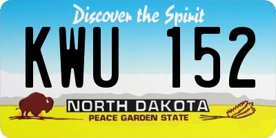 ND license plate KWU152