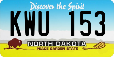 ND license plate KWU153