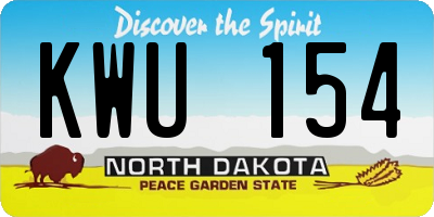 ND license plate KWU154