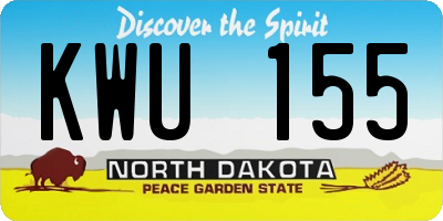 ND license plate KWU155