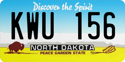 ND license plate KWU156