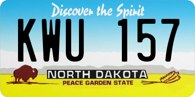 ND license plate KWU157