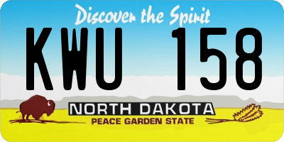 ND license plate KWU158