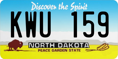 ND license plate KWU159