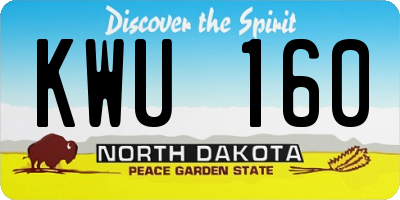 ND license plate KWU160