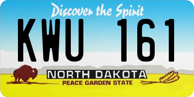 ND license plate KWU161