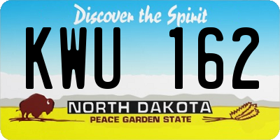 ND license plate KWU162