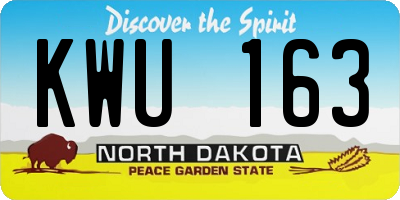 ND license plate KWU163