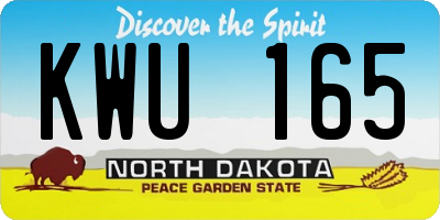 ND license plate KWU165