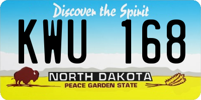 ND license plate KWU168