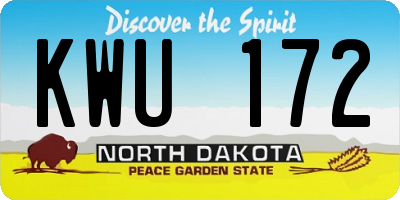 ND license plate KWU172