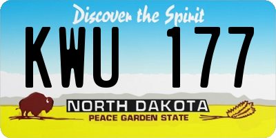 ND license plate KWU177
